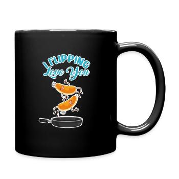 Eierkuchen - Tasse einfarbig - Schwarz - Rechts
