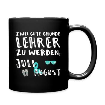 Two reasons to become a summer holiday teacher holiday - Full Colour Mug - black - Right
