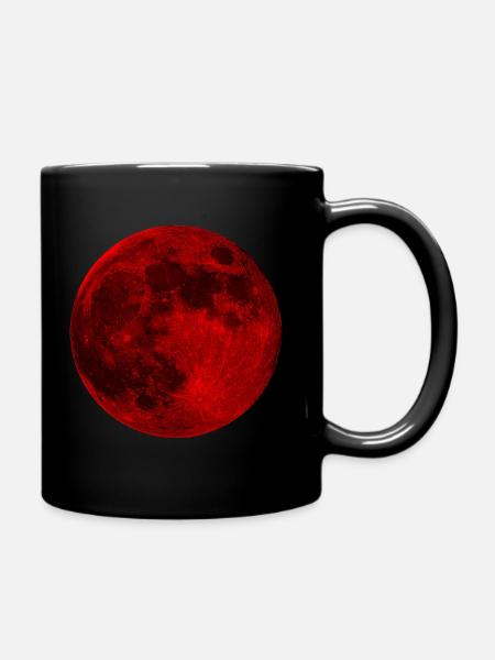 Mysterious blood moon - Full Colour Mug - black
