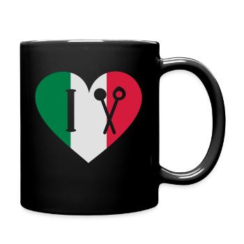 cuisine française, cuisine italienne, Chef cuisine - Mug uni - noir - Droite