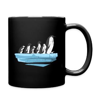 Pinguine Pinguin Pinguinfamilie Geschenk - Tasse einfarbig - Schwarz - Rechts
