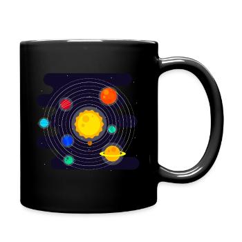 Sonnensystem Planeten Erde Weltraum Mars - Tasse einfarbig - Schwarz - Rechts