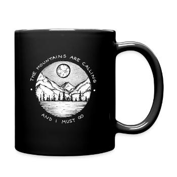 Les montagnes appellent l'aventure de randonnée T-shirt - Mug uni - noir - Droite