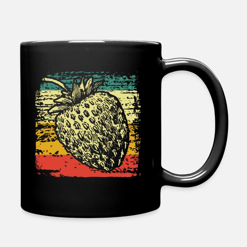 Erdbeere - Tasse einfarbig - Schwarz