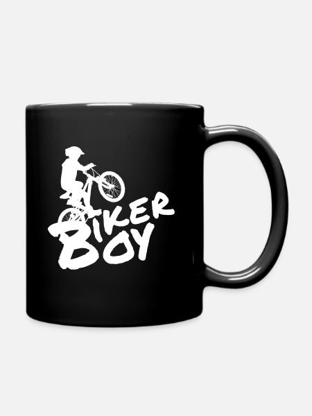 Biker Boy Final weissBiker Boy Schrift, Schriftzug - Tasse einfarbig - Schwarz
