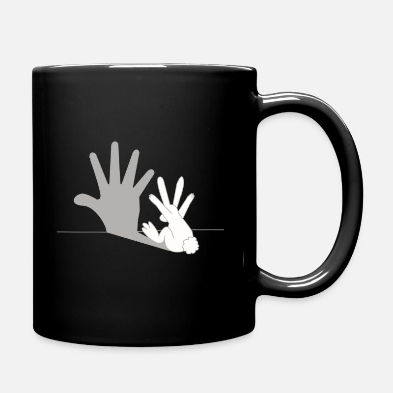 Hase Schatten - Schattenfigur, Lustig, Geschenk - Tasse einfarbig - Schwarz