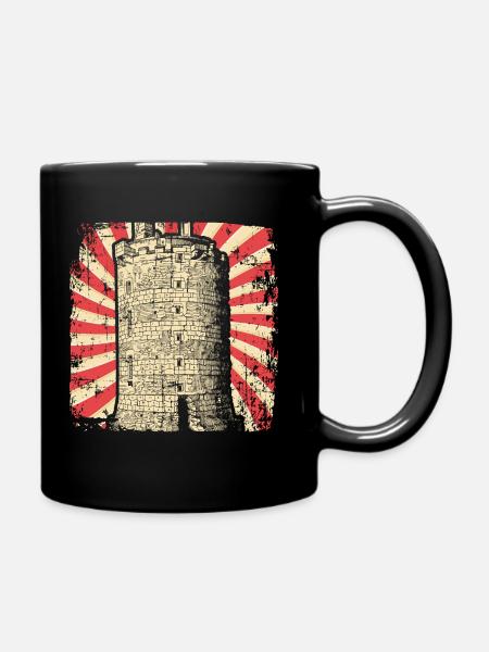 Burg Mittelalter - Tasse einfarbig - Schwarz