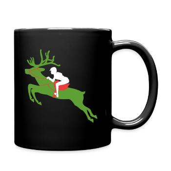 Renne de Noël - Mug uni - noir - Droite