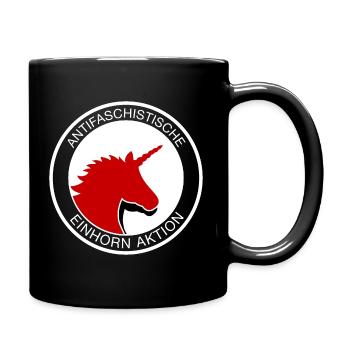 Anti-fascist unicorn action - Full Colour Mug - black - Right
