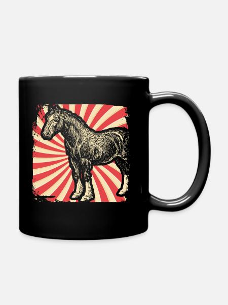 Horse Horse Clydesdale - Full Colour Mug - black