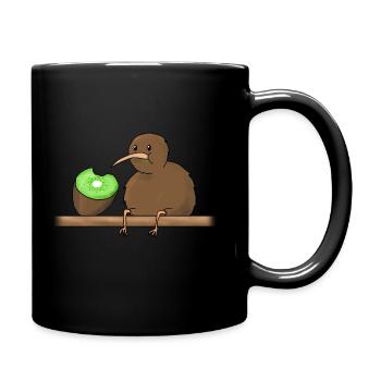kiwi eating a kiwi - Full Colour Mug - black - Right