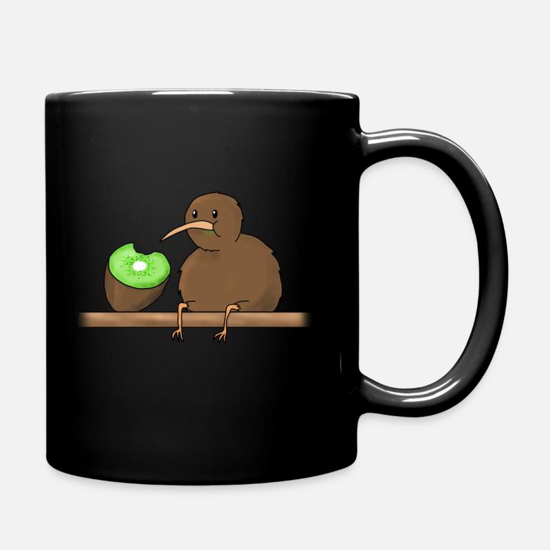 kiwi eating a kiwi - Tasse einfarbig - Schwarz