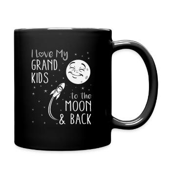 Petits-enfants amour lune grands-parents grand-père cadeau - Mug uni - noir - Droite