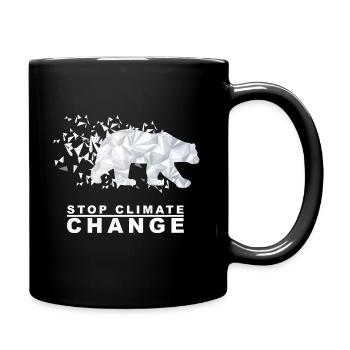 Stop Climate Change Polar Bear - Full Colour Mug - black - Right