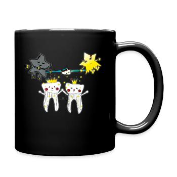Gesunde Zähne - Tasse einfarbig - Schwarz - Rechts