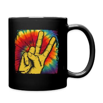 Peace Hippie Festival - Tasse einfarbig - Schwarz - Rechts