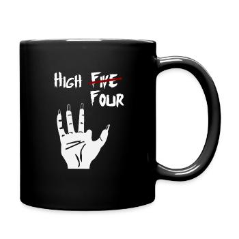 High Five Four - Zombie Hand Halloween Geschenk - Tasse einfarbig - Schwarz - Rechts
