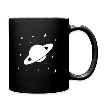 Saturn Planet Sonnensystem Astronomie Sterne - Tasse einfarbig - Schwarz - Rechts