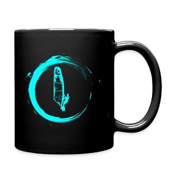 Windsurfers windsurfing - Full Colour Mug - black - Right