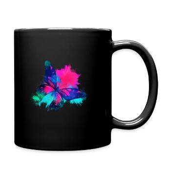 Butterfly Pink colorful - Full Colour Mug - black - Right