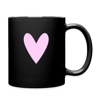 Herz rosé - Tasse einfarbig - Schwarz - Rechts