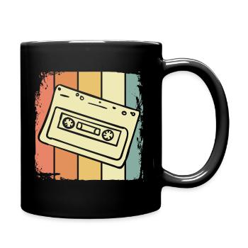 Kassette 90er Jahre Musik - Tasse einfarbig - Schwarz - Rechts