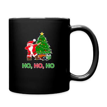 Ho Ho Ho Weihnachten, Advent, Geschenk, Christmas - Tasse einfarbig - Schwarz - Rechts