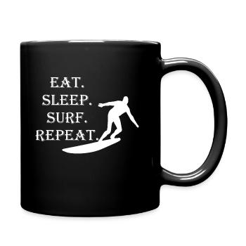 Manger sommeil répéter répéter - Mug uni - noir - Droite