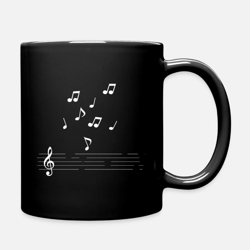 Noten Musik - Tasse einfarbig - Schwarz