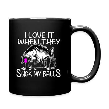 Karpfenangler Geschenk Karpfen angeln Carp Fishing - Tasse einfarbig - Schwarz - Rechts