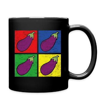 Aubergine - Mug uni - noir - Droite