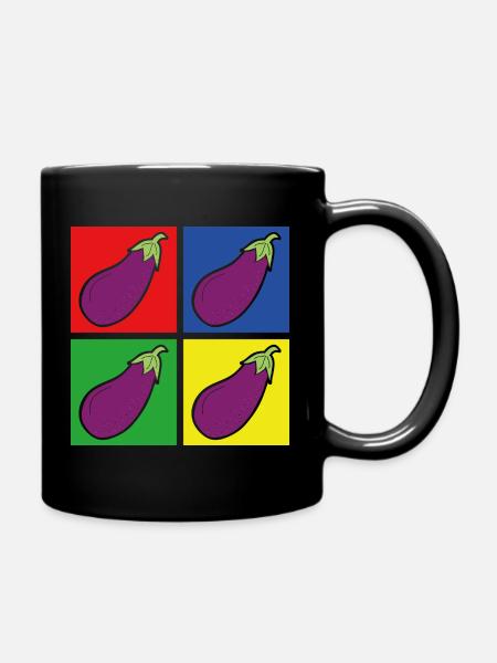 Aubergine - Mug uni - noir