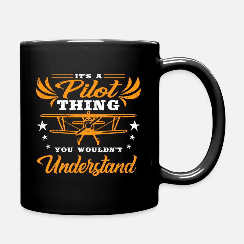 Avion pilote ciel air voler profession passe-temps - Mug uni - noir
