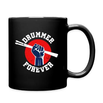 Drum Drummer Musical Instrument Band drumming - Full Colour Mug - black - Right