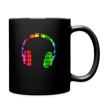 Casque, écouteurs, dj, égaliseur, cadeau, disco - Mug uni - noir - Droite