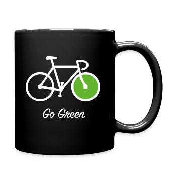 Roue de vélo durable Go Green Bike Bike Gift - Mug uni - noir - Droite