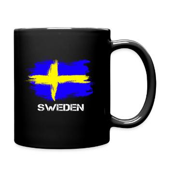 Suède Suède Sverige flag - Mug uni - noir - Droite