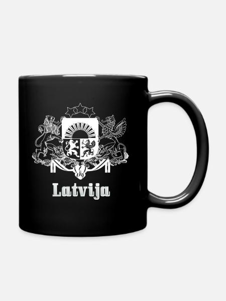 Latvia coat of arms shirt - Full Colour Mug - black
