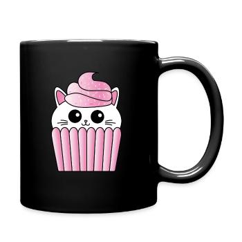 Tablier kawaii sucré de cuisson de muffin de chat - Mug uni - noir - Droite