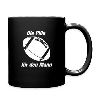 Geschenkidee - Die Pille fuer den Mann - Tasse einfarbig - Schwarz - Rechts