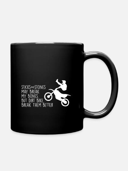 Motocross stick motocross tshirt - Tasse einfarbig - Schwarz