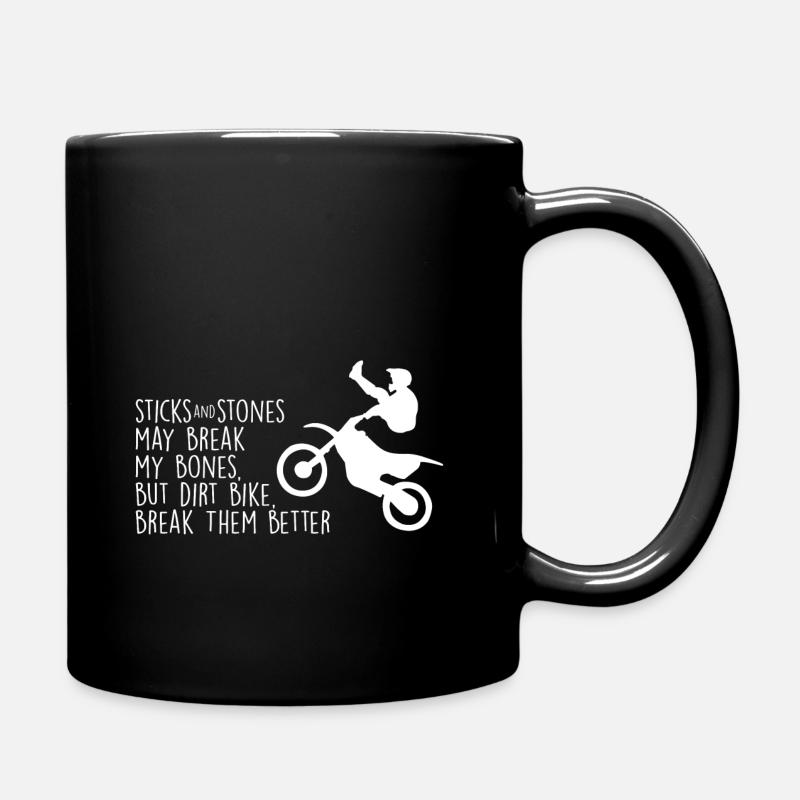 Motocross stick motocross tshirt - Tasse einfarbig - Schwarz
