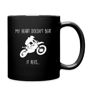 Mon coeur ne bat pas le motocross - Mug uni - noir - Droite