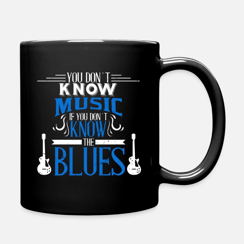 Blues Gitarre Geschenk Musik Band Noten Idee - Tasse einfarbig - Schwarz