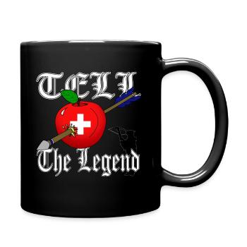Wilhelm Tell Apfel - Tasse einfarbig - Schwarz - Rechts