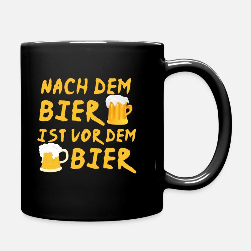 HAVING BEER IS BEFORE BEER - Full Colour Mug - black