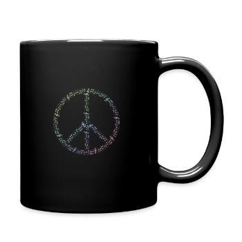 Hippie Musik | Peace Liebe 60er Jahre | Geschenk - Tasse einfarbig - Schwarz - Rechts