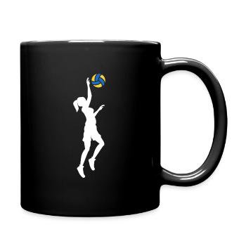 Volleyball Beach Frau Sonne Geschenk Hobby Sport - Tasse einfarbig - Schwarz - Rechts