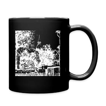 Meine Heimat - Hinterhofansicht - ländliche Idylle - Tasse einfarbig - Schwarz - Rechts