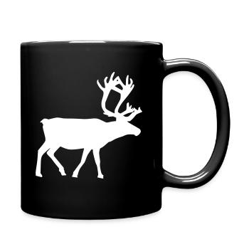 Reindeer Rentier [white] - Tasse einfarbig - Schwarz - Rechts